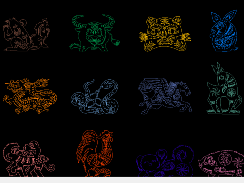  祥瑞图案cad图库 