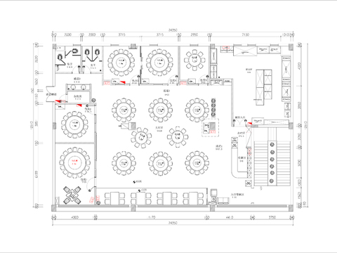  400㎡中餐馆cad平面图 