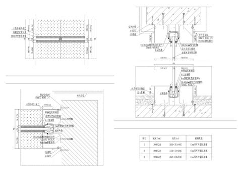  超高玻璃隔断cad大样图 