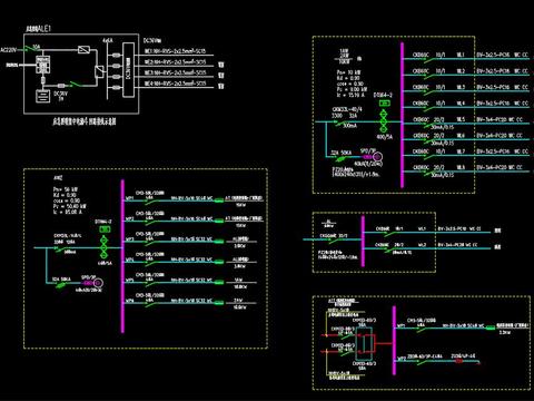  库房电气cad图库 