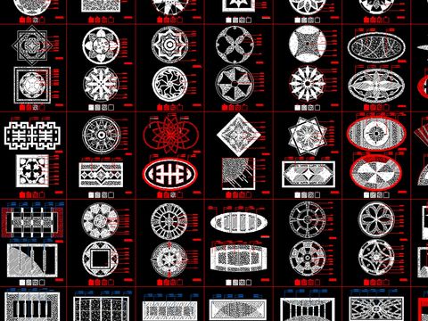  地面拼花cad图库 