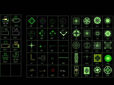  室内装饰图块CAD图库 
