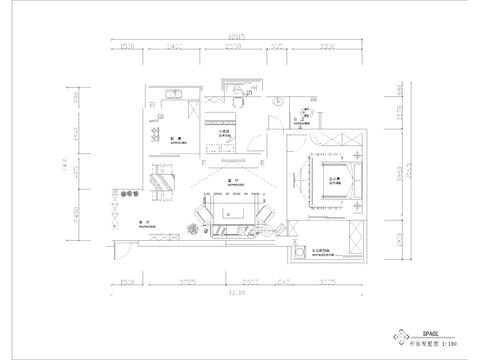  現(xiàn)代家裝 大平層樣板間cad施工圖 
