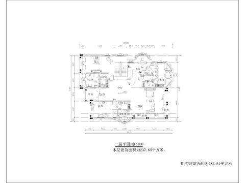  现代自建别墅 多层住宅 独栋别墅CAD平面图 