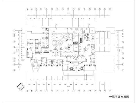  4920㎡汤泉水疗 洗浴中心cad施工图 