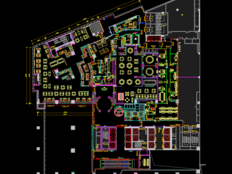  酒店大堂cad平面图 