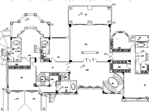  别墅给排水CAD平面图 