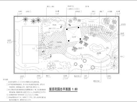  屋顶花园景观CAD施工图 