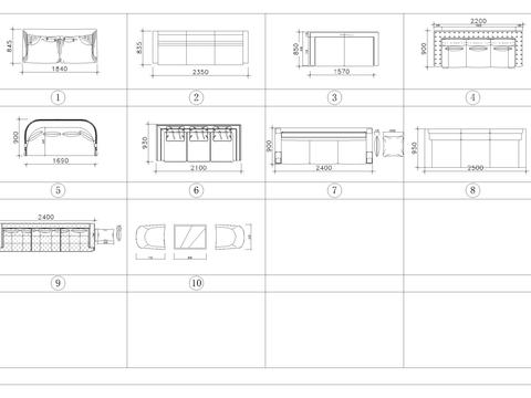 新中式沙发合集cad图库 