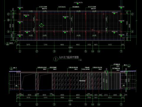  入口门廊CAD施工图 