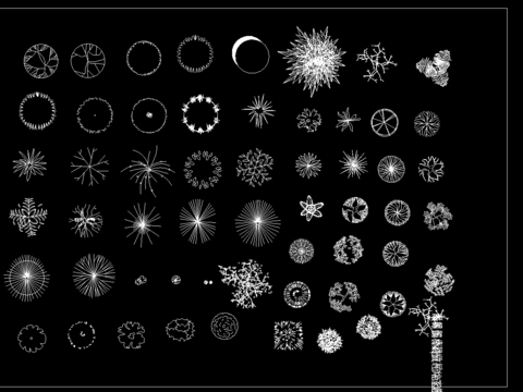  景观植物cad平面图 