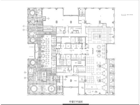  2000㎡奢华酒店 中餐厅cad施工图 