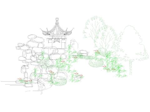  假山立面图节点大样 