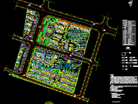  小区规划布置CAD施工图 