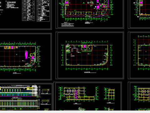  购物广场建筑cad施工图 