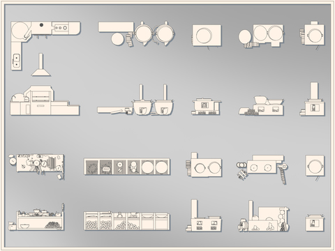  灶台灶具cad图库 