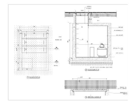  水景净化设备泵坑详图 施工图 