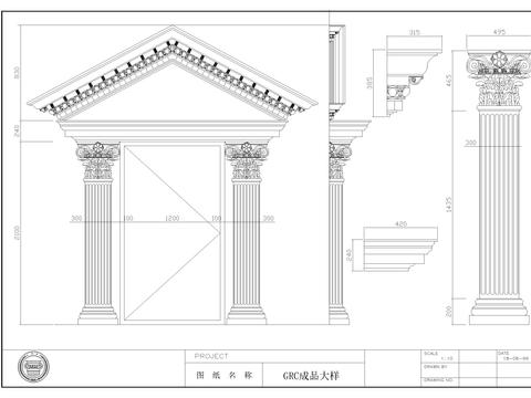  欧式建筑构件CAD节点大样 