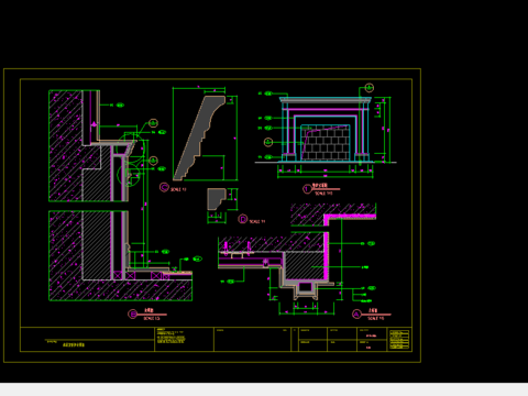  壁炉cad节点大样图 