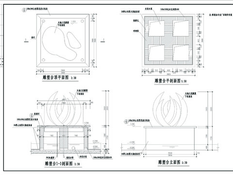  雕塑台CAD节点大样 