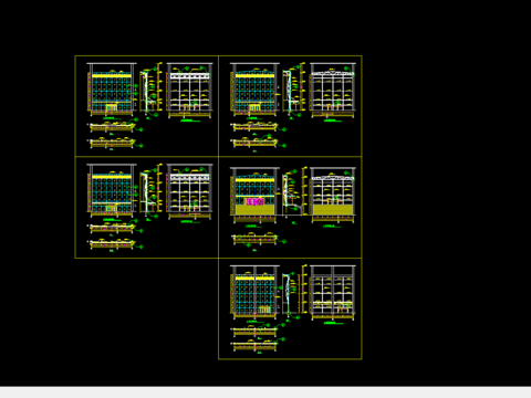  点驳式玻璃幕cad图库 