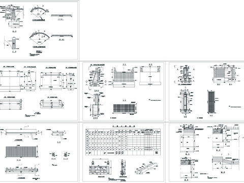  完整仿古石拱桥设计CAD节点大样 