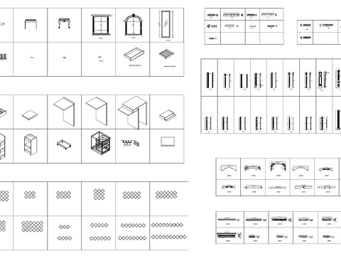  欧式楣板顶线酒柜 CAD图库 