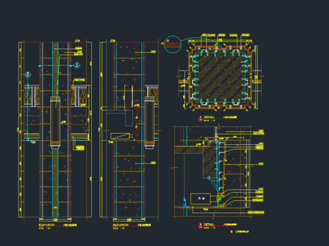  大堂石材柱设计cad施工图 