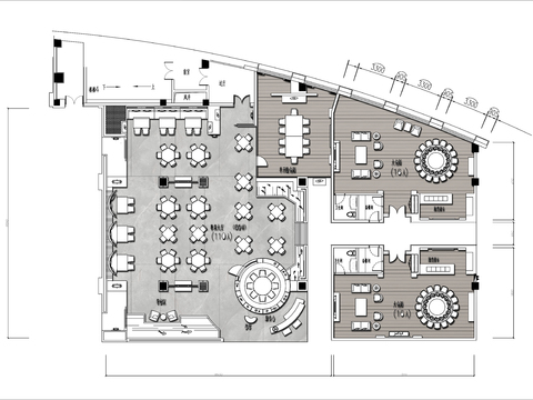  600㎡酒店餐厅cad平面图 