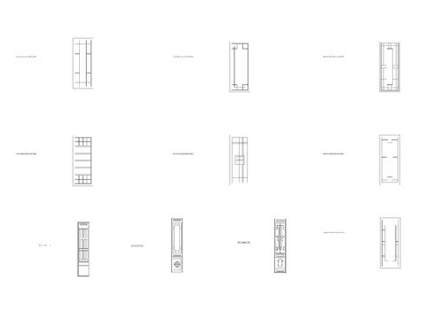  中式方形线框纹理隔断 屏风平面图cad图库 