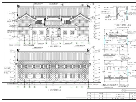  四合院建筑CAD施工圖 
