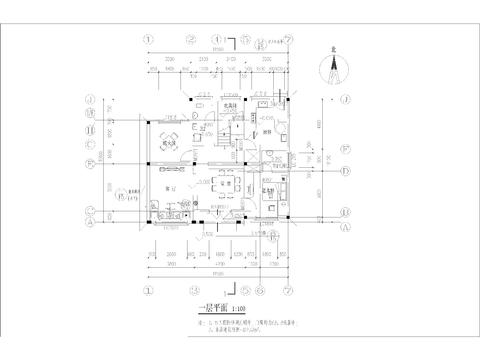  农村自建房 独栋别墅cad平面图 