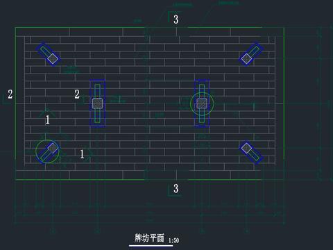  中式古牌坊平面立面侧面剖面大样施工图纸 