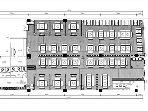  500㎡川渝中式火锅店cad平面图 