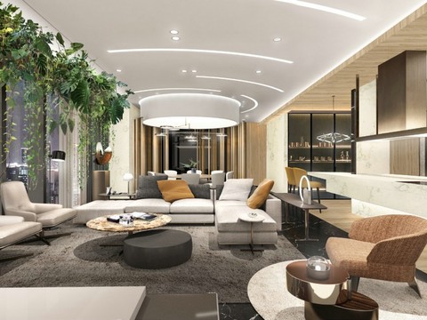  万科滨江豪宅样板房cad施工图 