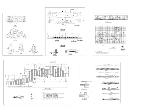  园林景观小品 假山 石阵丛林cad大样图 