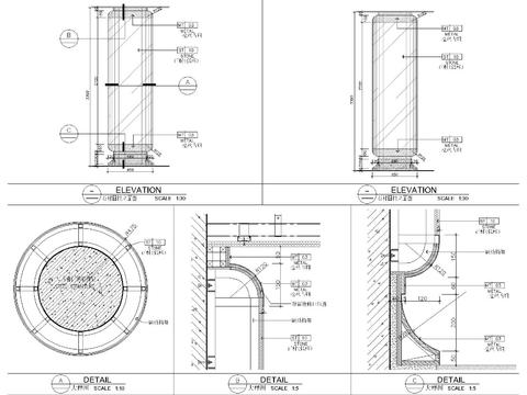  石材圆柱节点大样 