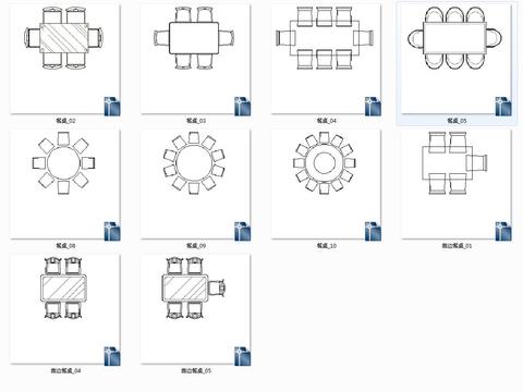  餐厅冰箱餐桌cad图库 