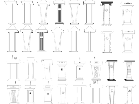  演讲台CAD图库 