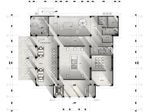  900㎡售楼处cad平面图 