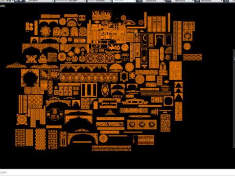  中式花格雕花CAD图库 