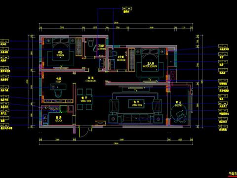  欧式家装cad施工图 