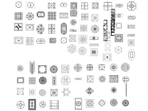  地面拼花cad图库 