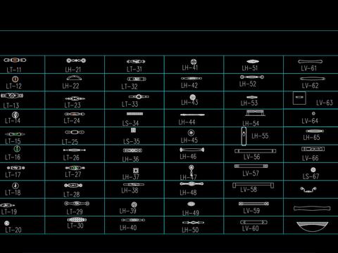  五金件 门把手 把手 橱柜门把手cad图库 
