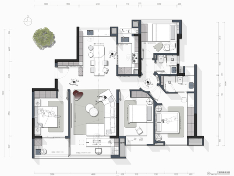  家装装修样板间CAD平面图 