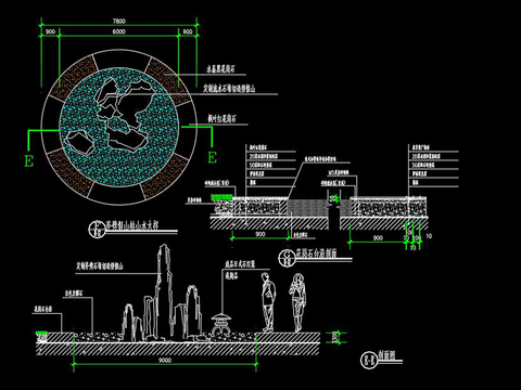  假山置石cad图库 