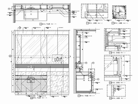  卫生间洗手台cad大样图 