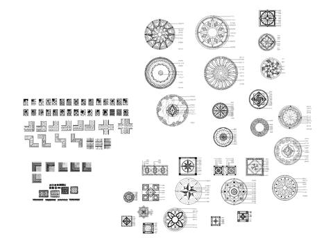  大理石拼花地毯拼花cad图库 