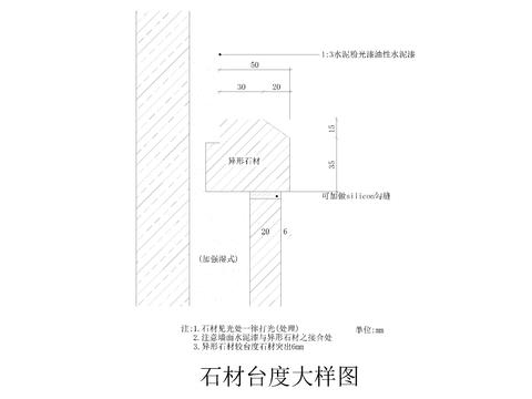  大理石石材台度cad节点大样图 