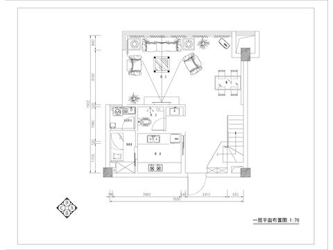  欧式风格复式样板房cad施工图 